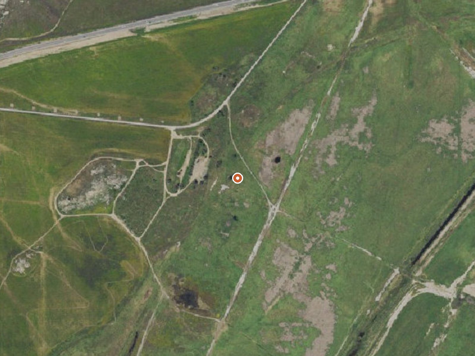 Aerial view of the ground around Lakeview Hot Springs