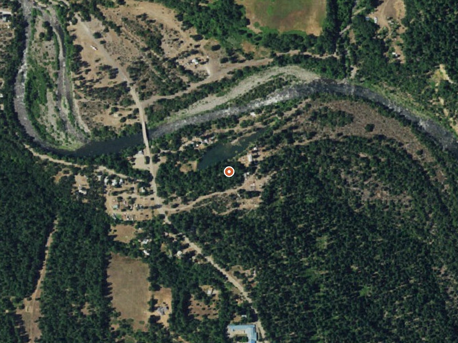 Aerial view of the ground around Big Bend, California