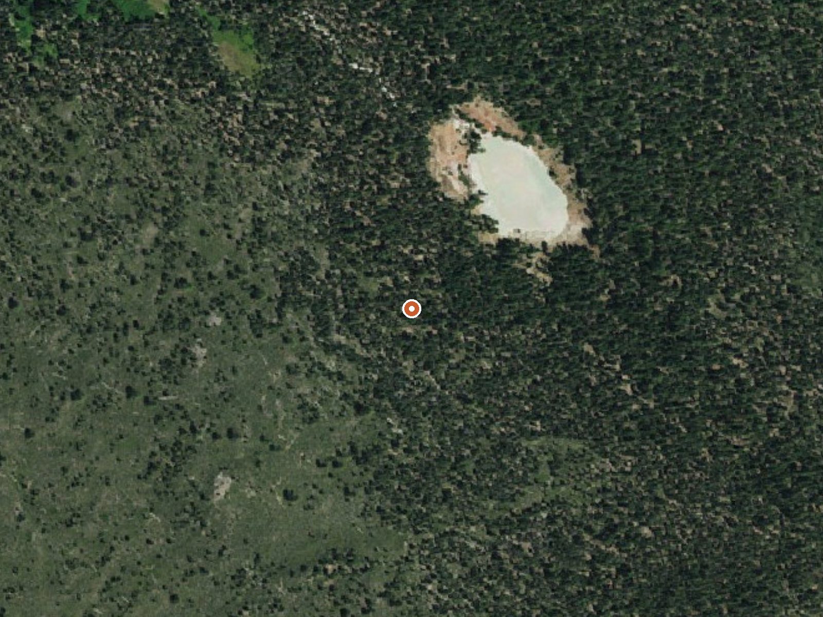 Aerial view of the ground around Boiling Springs Lake