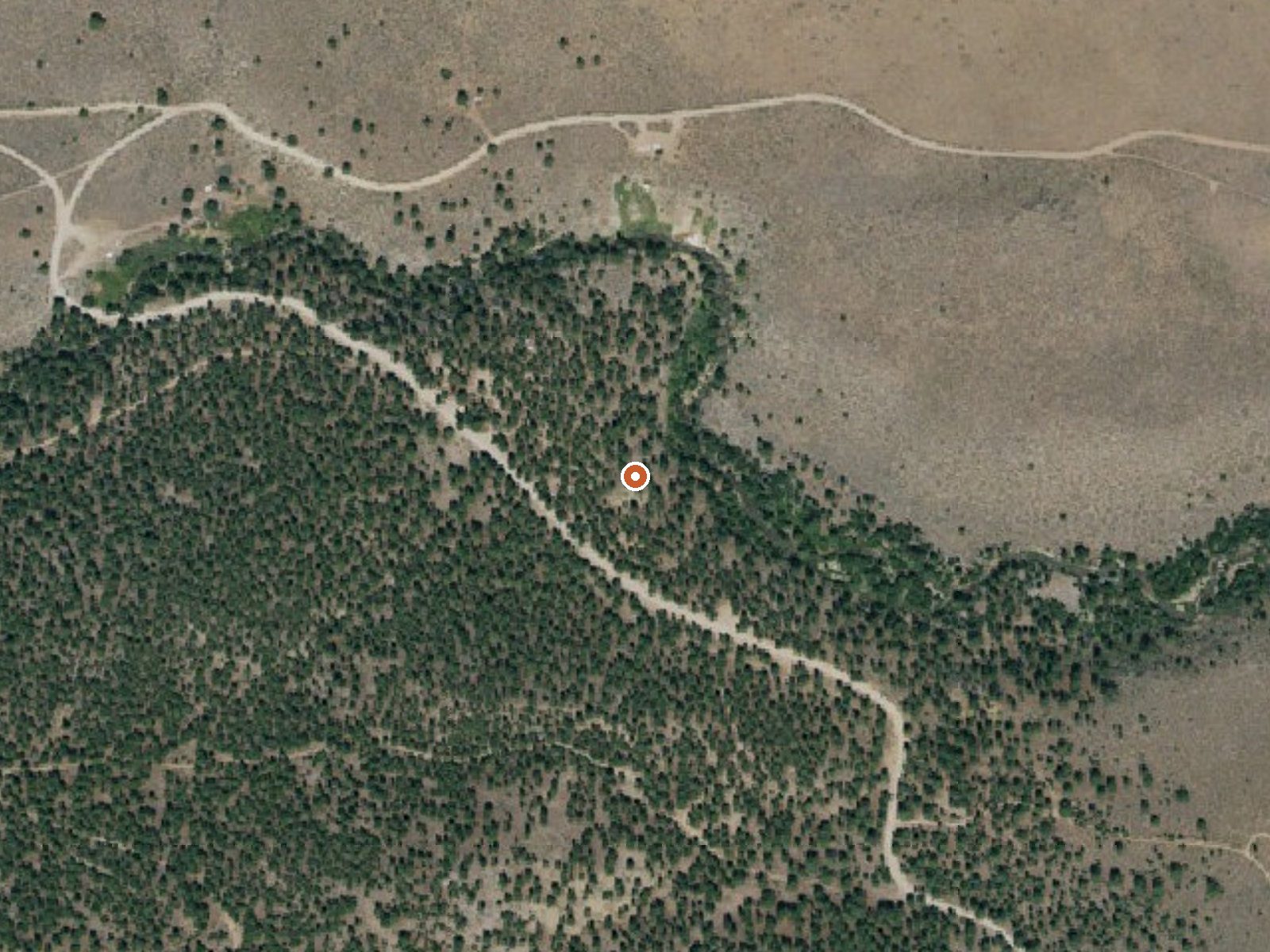 Aerial view of the ground around Buckeye Hot Spring
