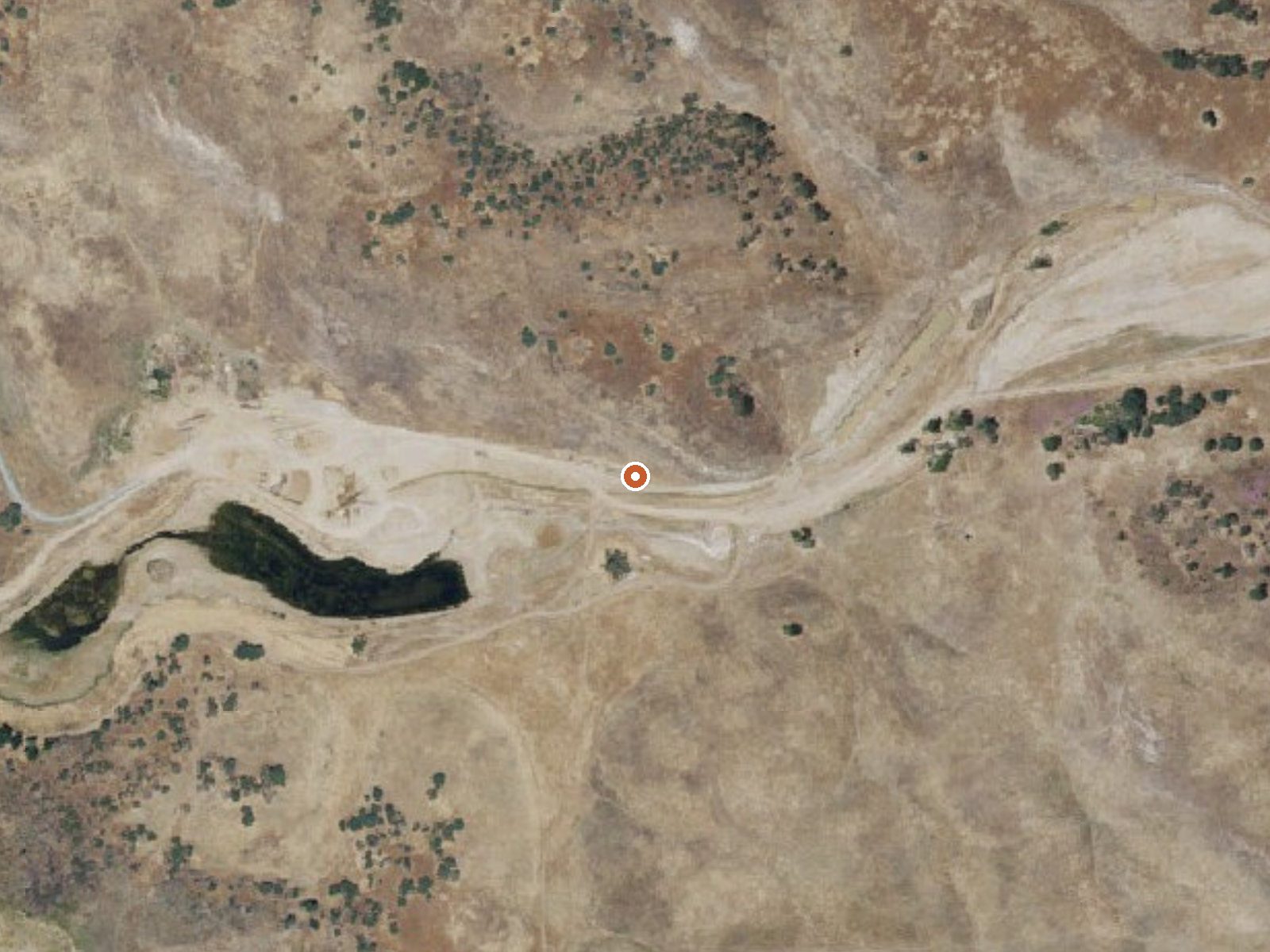 Aerial view of the ground around Cameta Warm Spring
