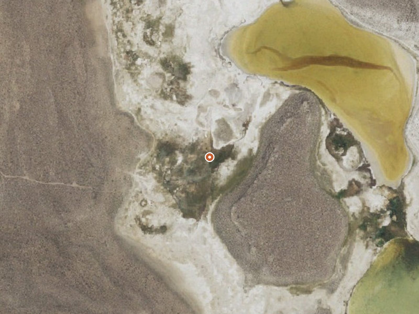 Aerial view of the ground around Dehy Hot Spring