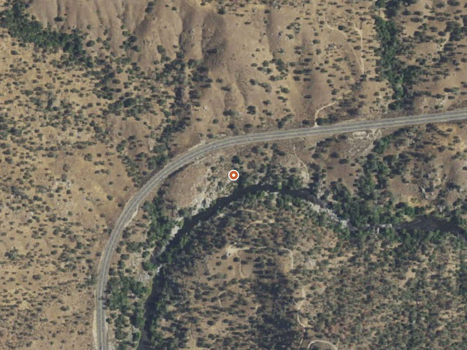 Aerial view of the ground around Delonegha Hot Springs