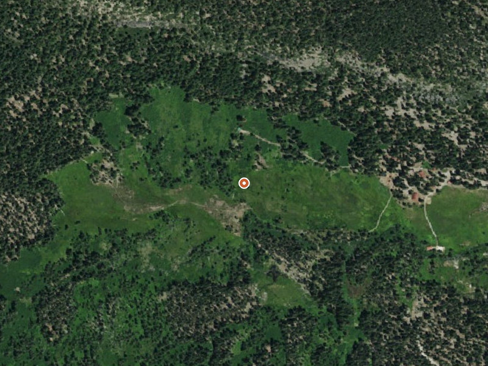 Aerial view of the ground around Drakesbad