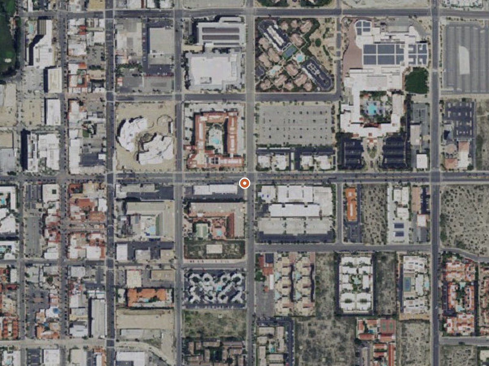 Aerial view of the ground around Palm Springs (Agua Caliente Spring)