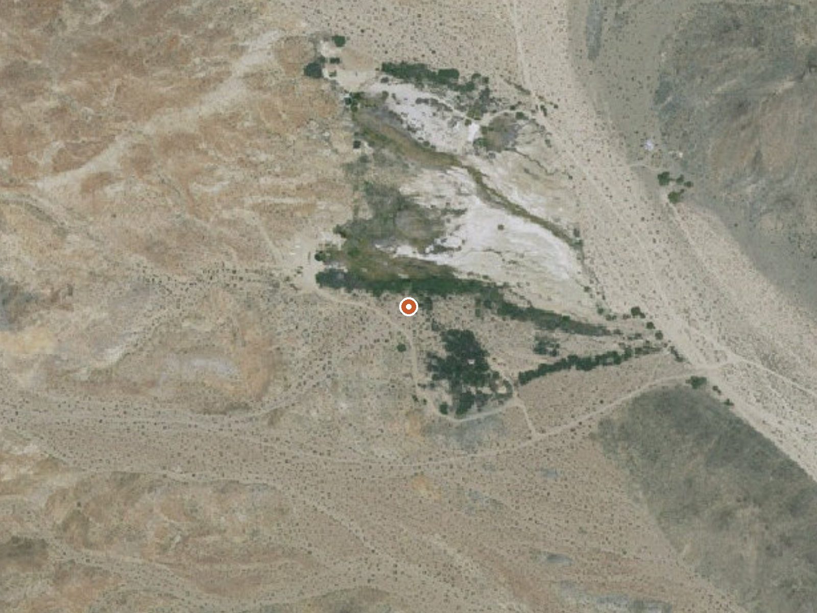 Aerial view of the ground around Paradise Spring