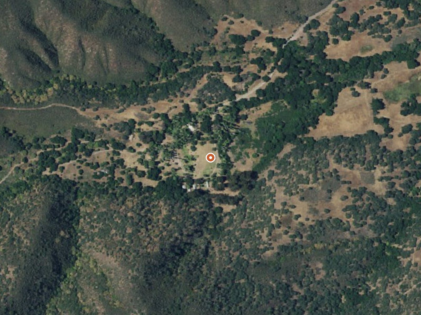 Aerial view of the ground around Paraiso Springs (Sulphur Spring)