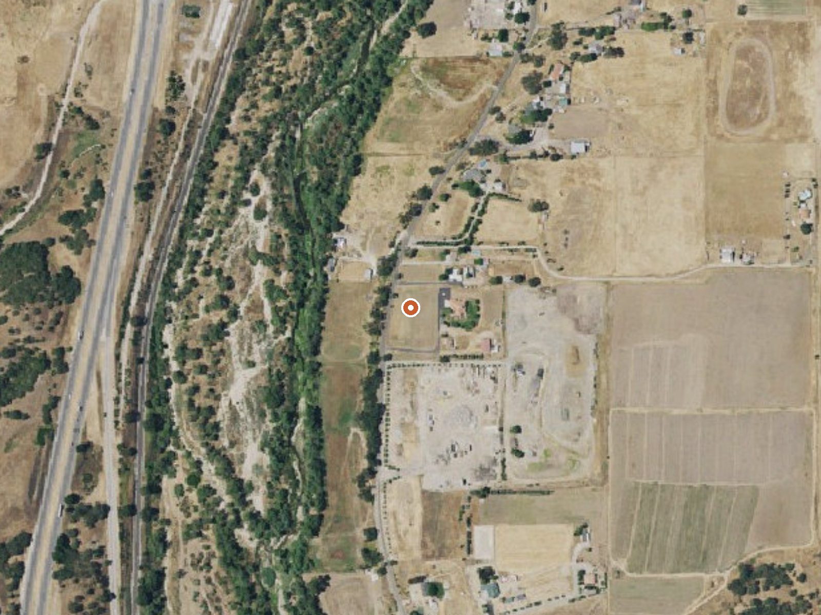 Aerial view of the ground around Paso Robles Artesian Spring