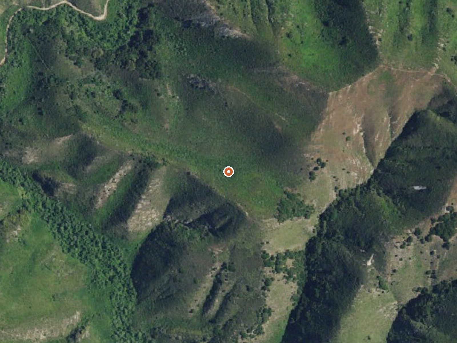 Aerial view of the ground around Pecho Warm Springs