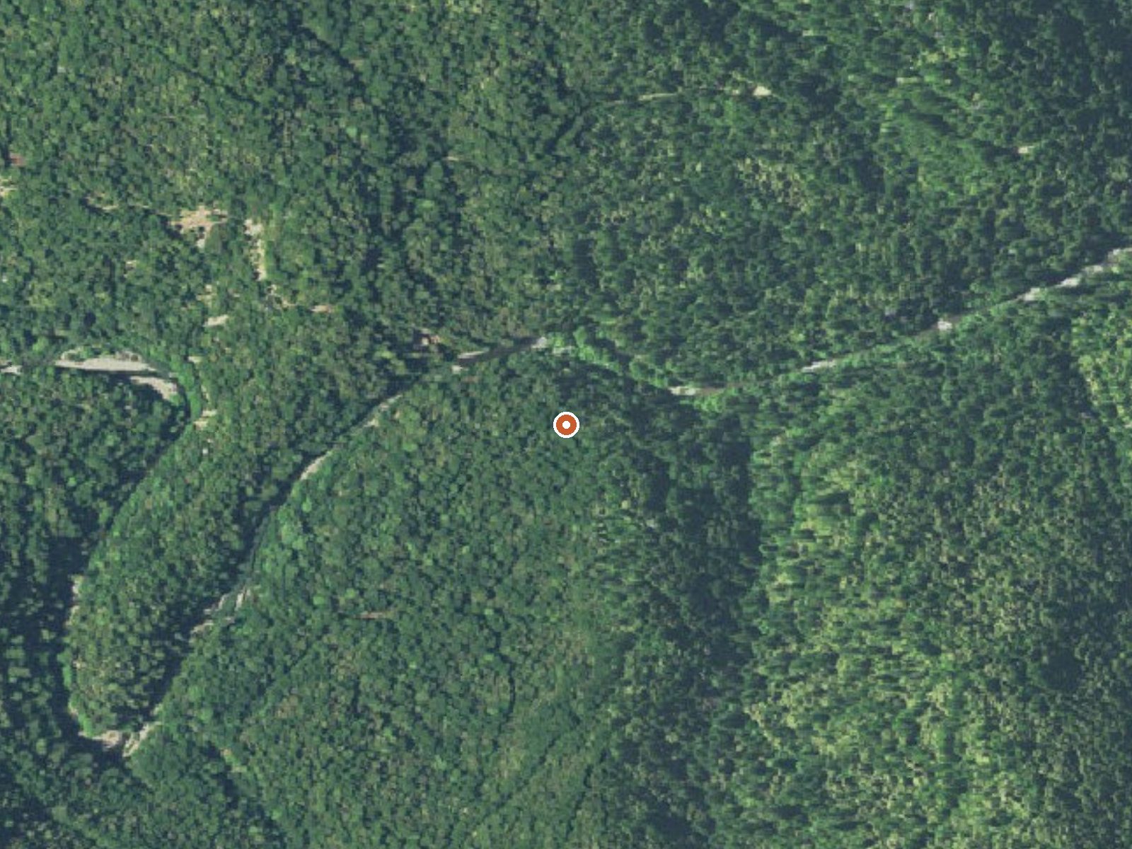 Aerial view of the ground around Point Arena Hot Springs