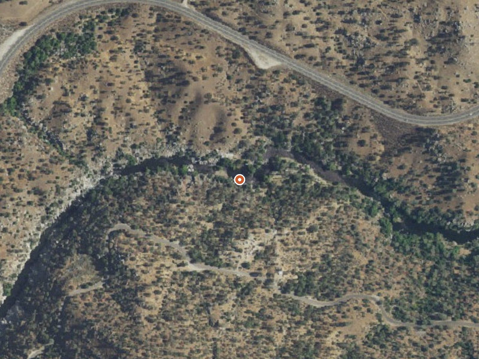 Aerial view of the ground around Remington Hot Springs