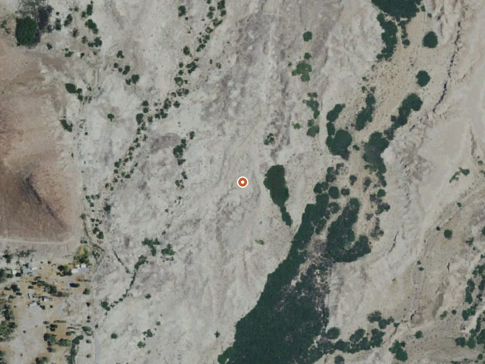 Aerial view of the ground around Resting Spring