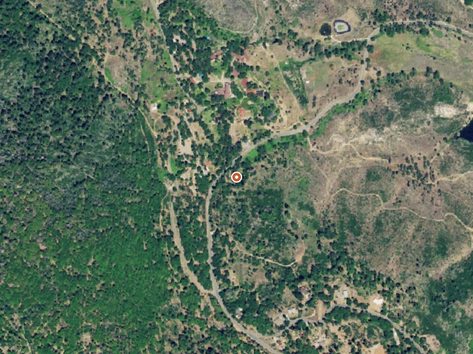 Aerial view of the ground around Seigler Springs