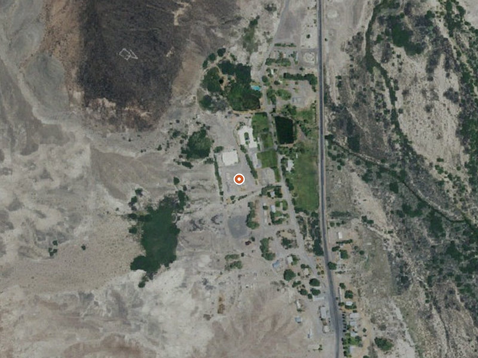 Aerial view of the ground around Shoshone Spring