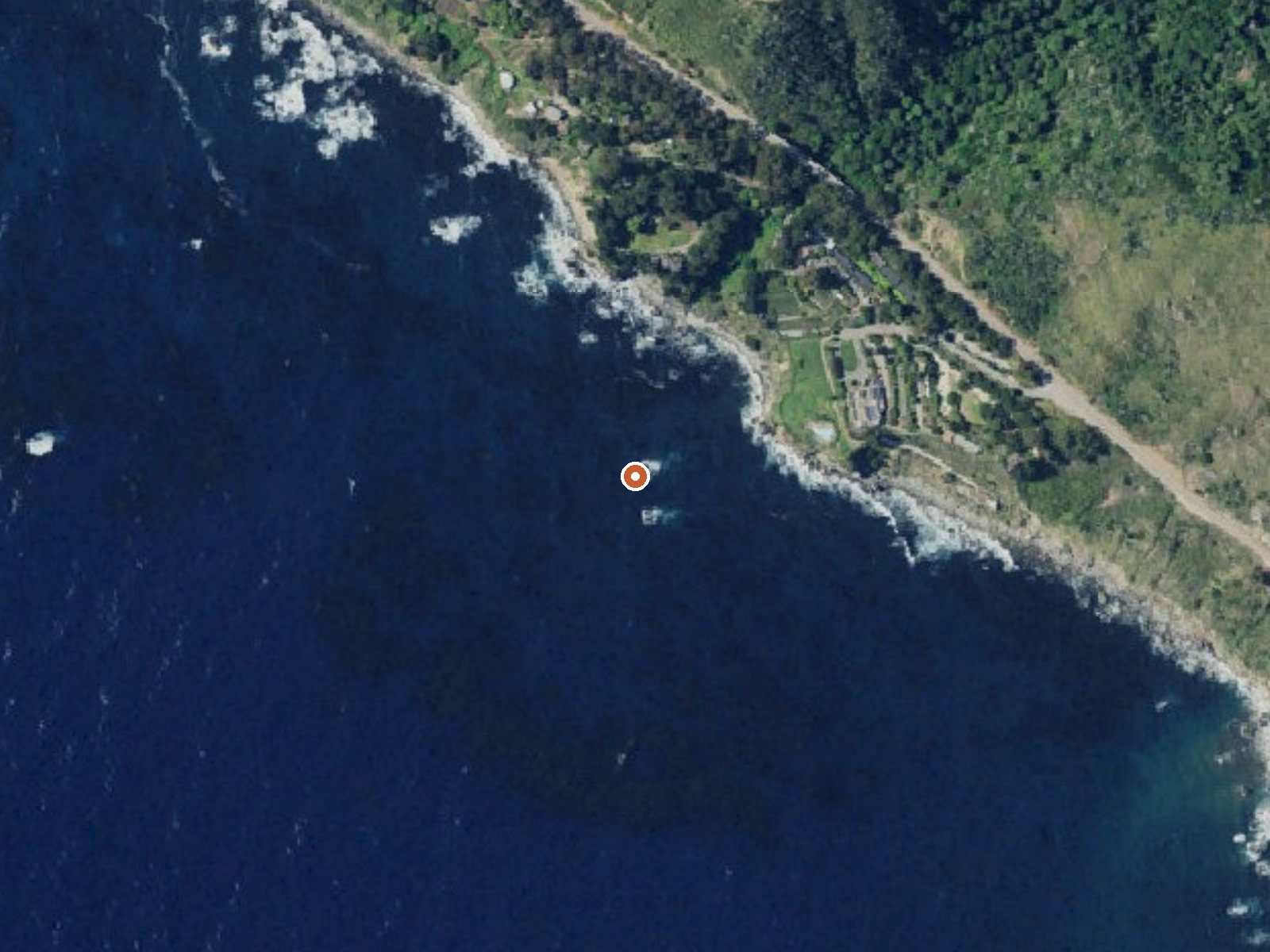 Aerial view of the ground around Slates Hot Springs