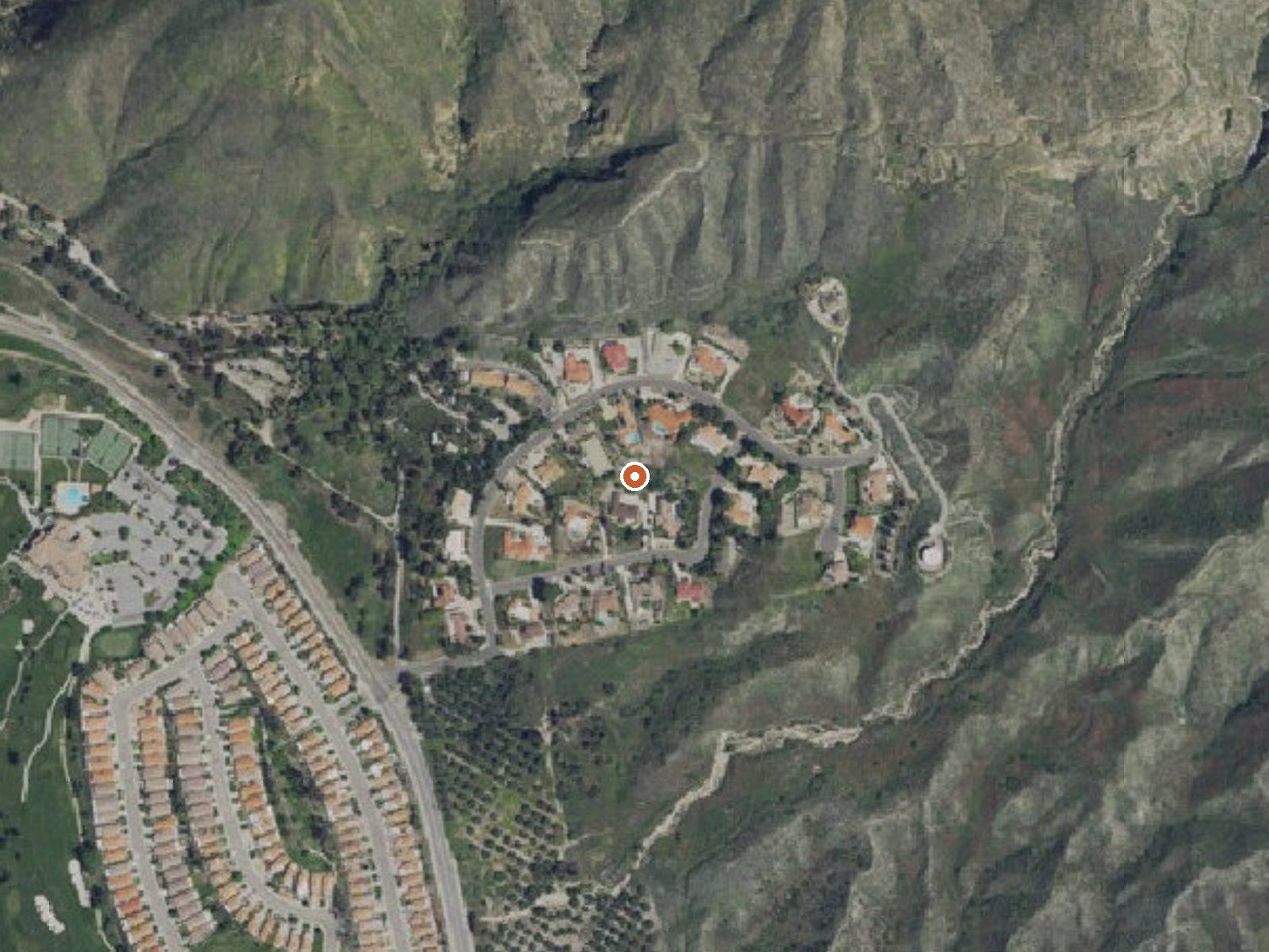 Aerial view of the ground around Soboda Hot Springs