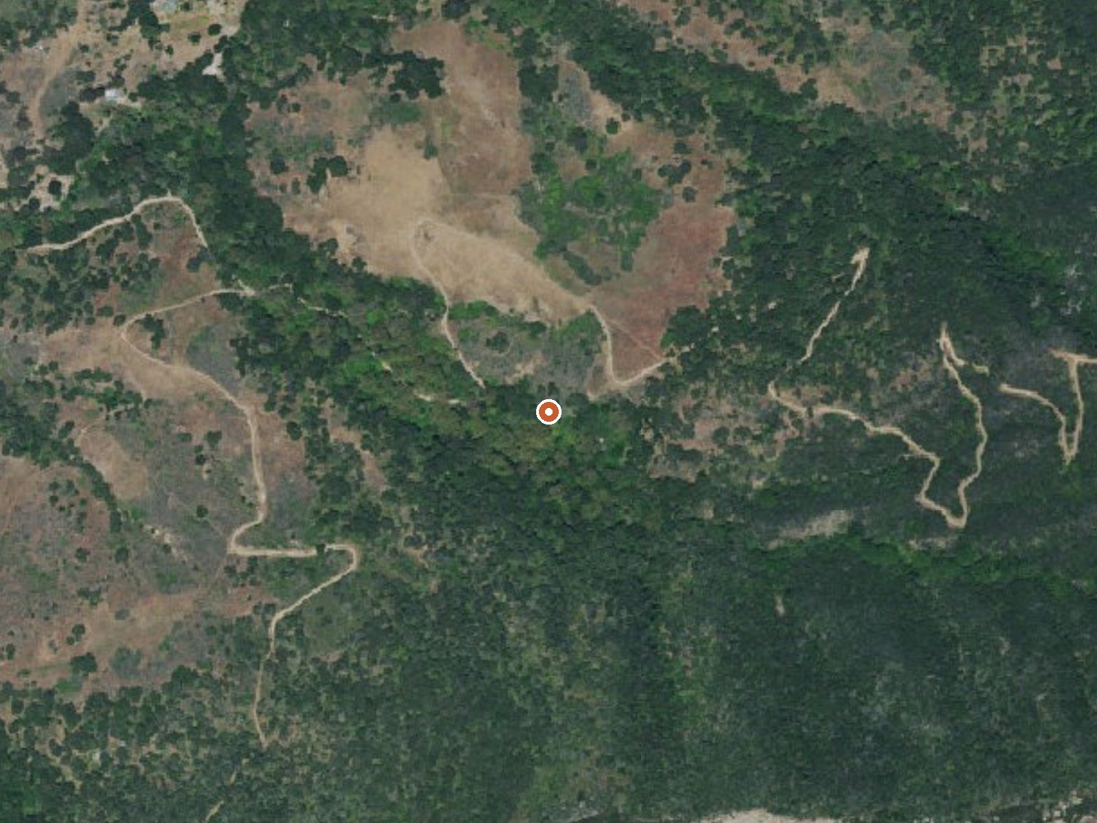 Aerial view of the ground around Las Cruces Hot Springs