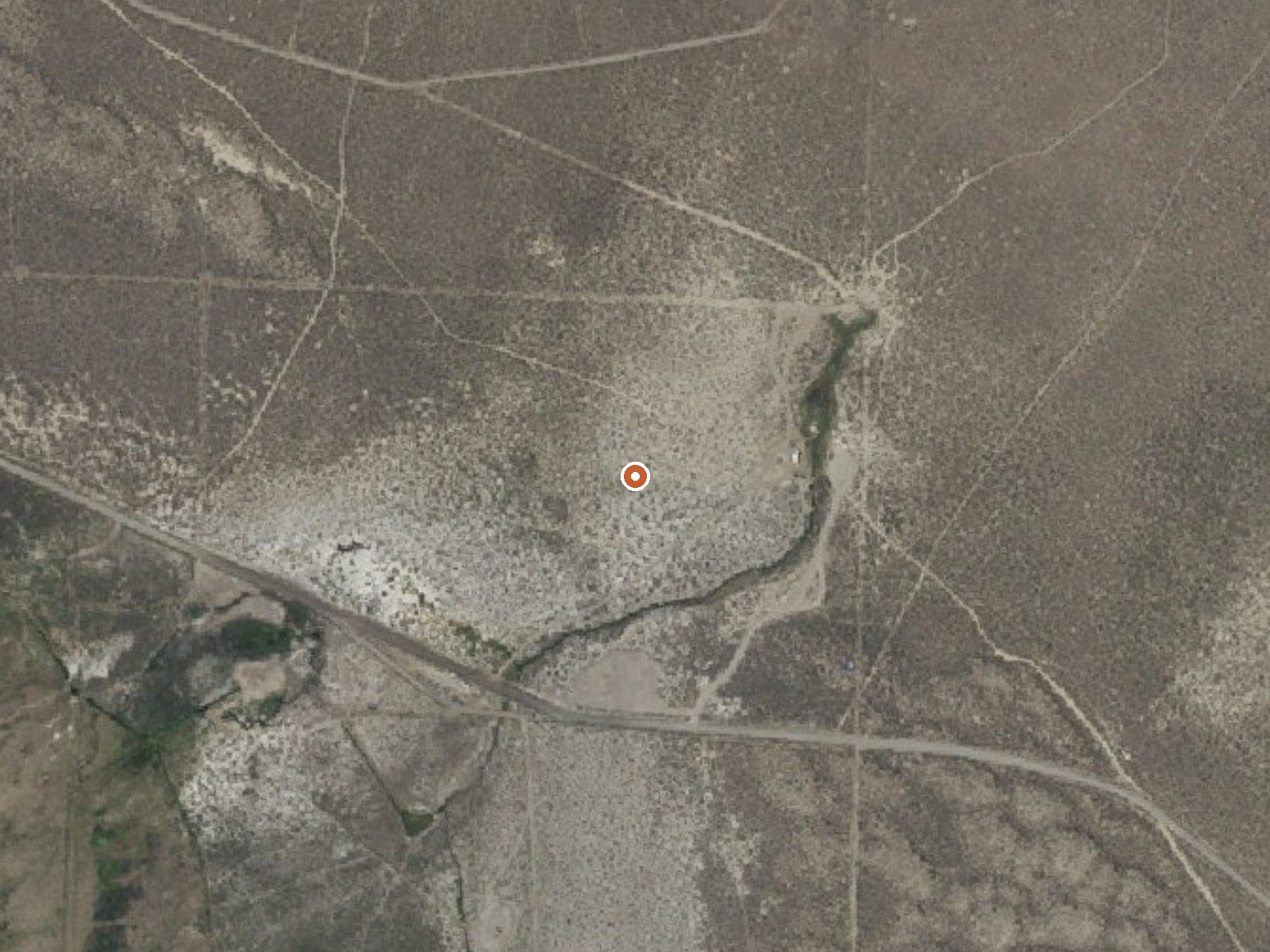 Aerial view of the ground around Leonards Hot Springs
