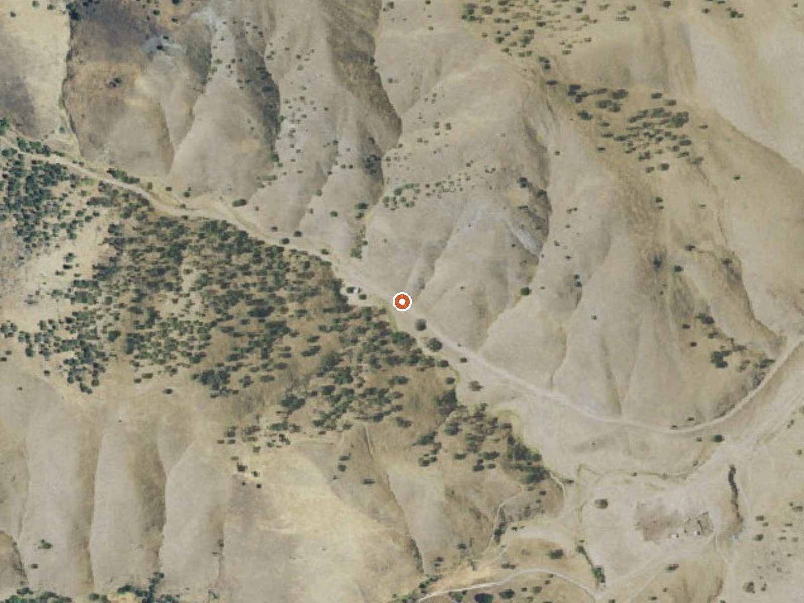 Aerial view of the ground around Lone Tree Mineral Spring