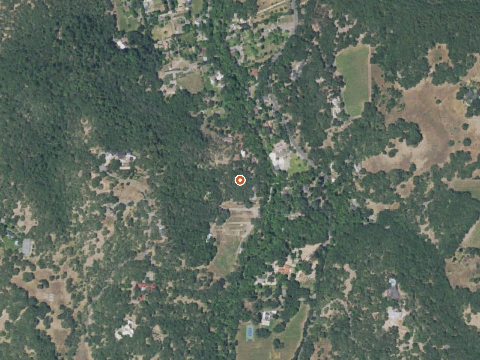 Aerial view of the ground around Los Guilicos Warm Springs