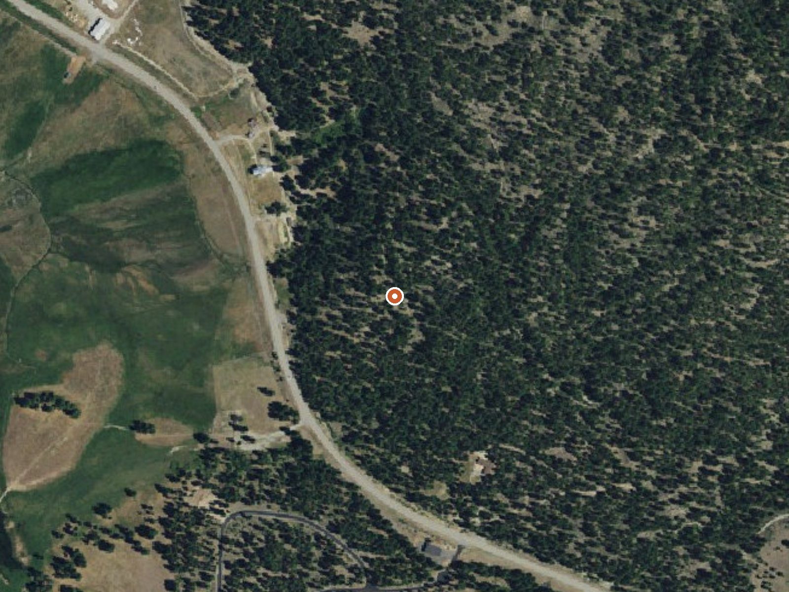 Aerial view of the ground around Mclear Warm Springs