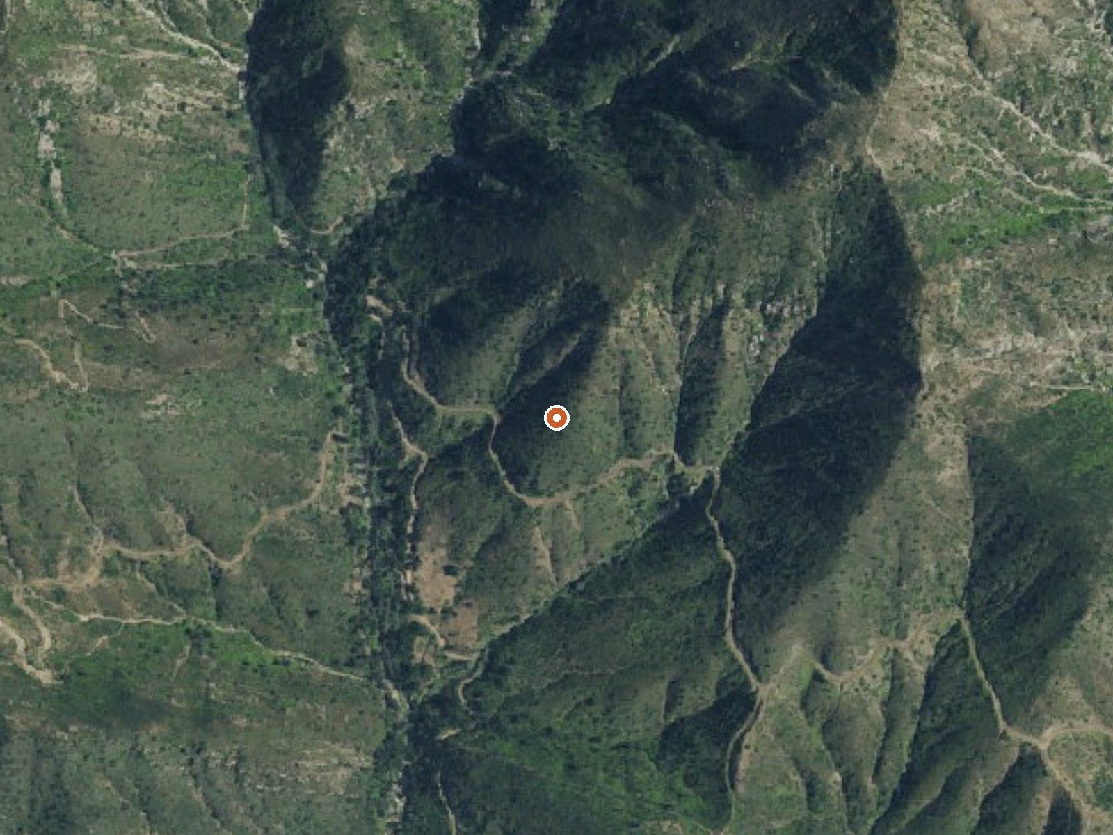 Aerial view of the ground around Montecito Hot Springs