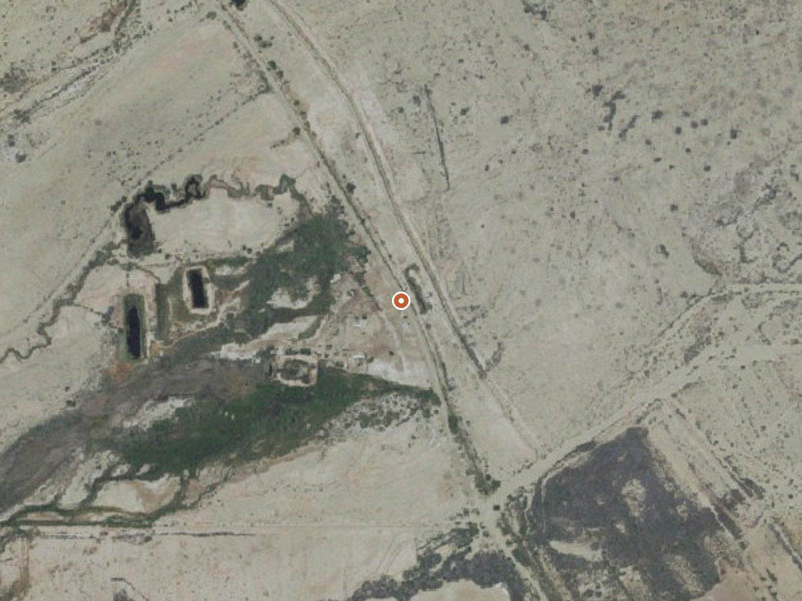 Aerial view of the ground around Mud Volcanoes