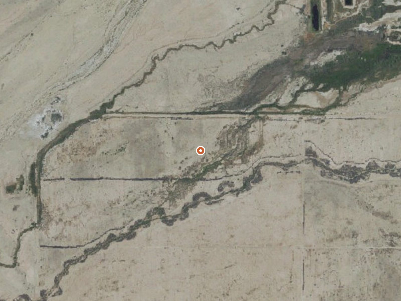 Aerial view of the ground around Mud Volcanoes