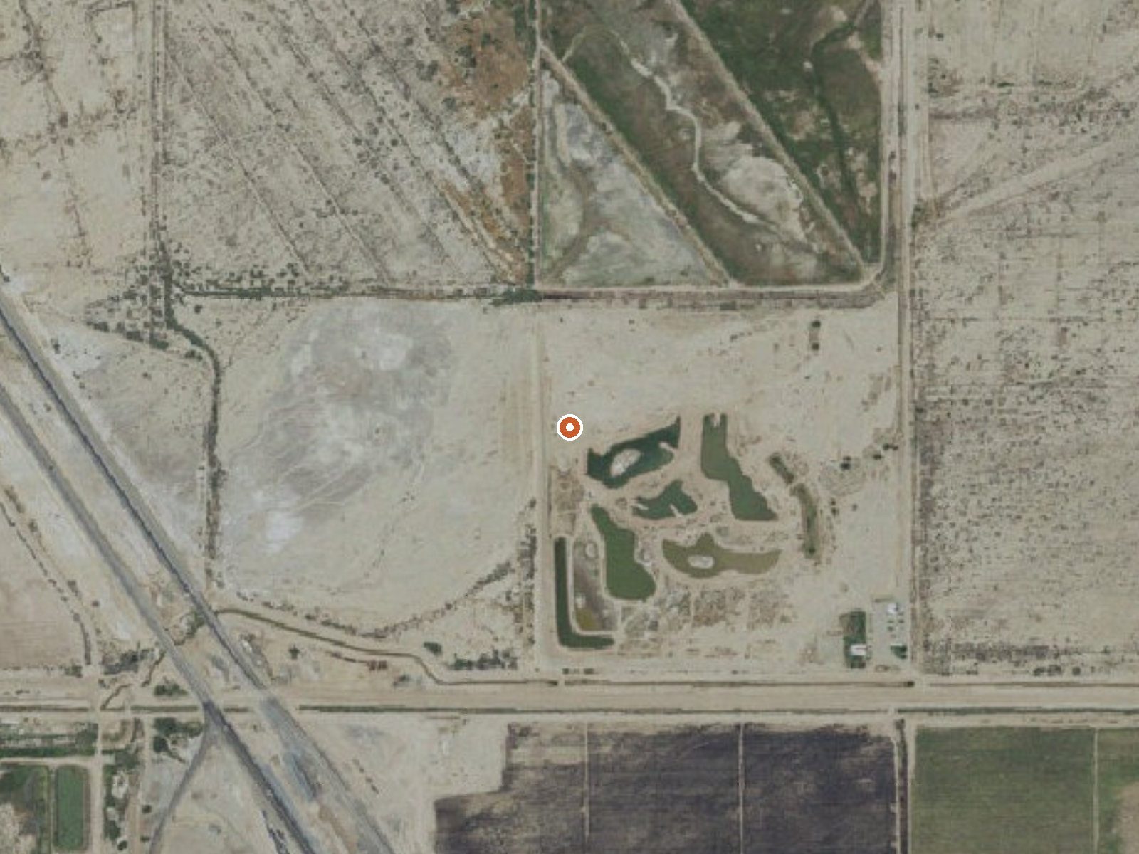 Aerial view of the ground around Mud Volcanoes