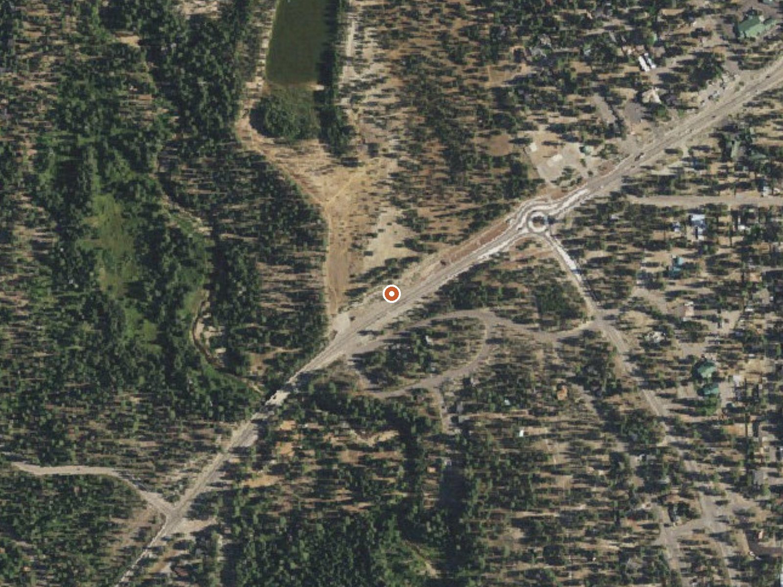 Aerial view of the ground around Myers Warm Spring