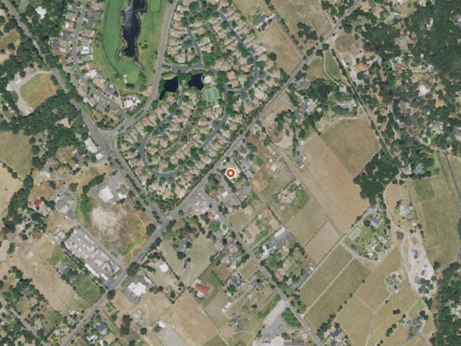 Aerial view of the ground around Napa Vichy Springs