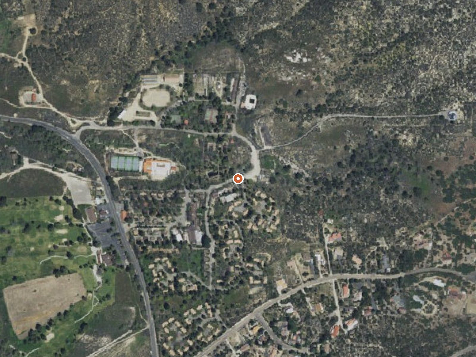 Aerial view of the ground around Warner Hot Spring