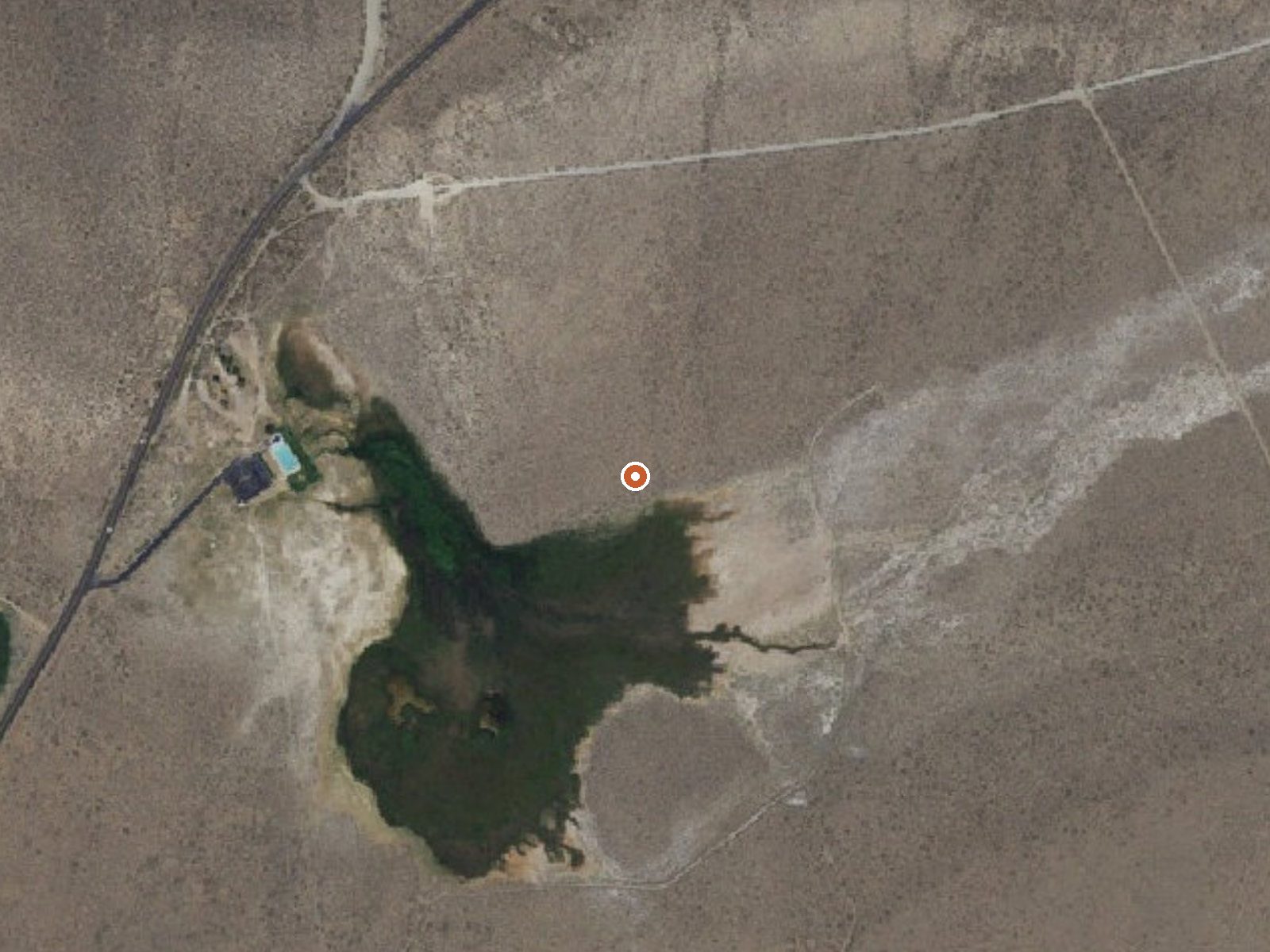 Aerial view of the ground around Whitmore Hot Springs