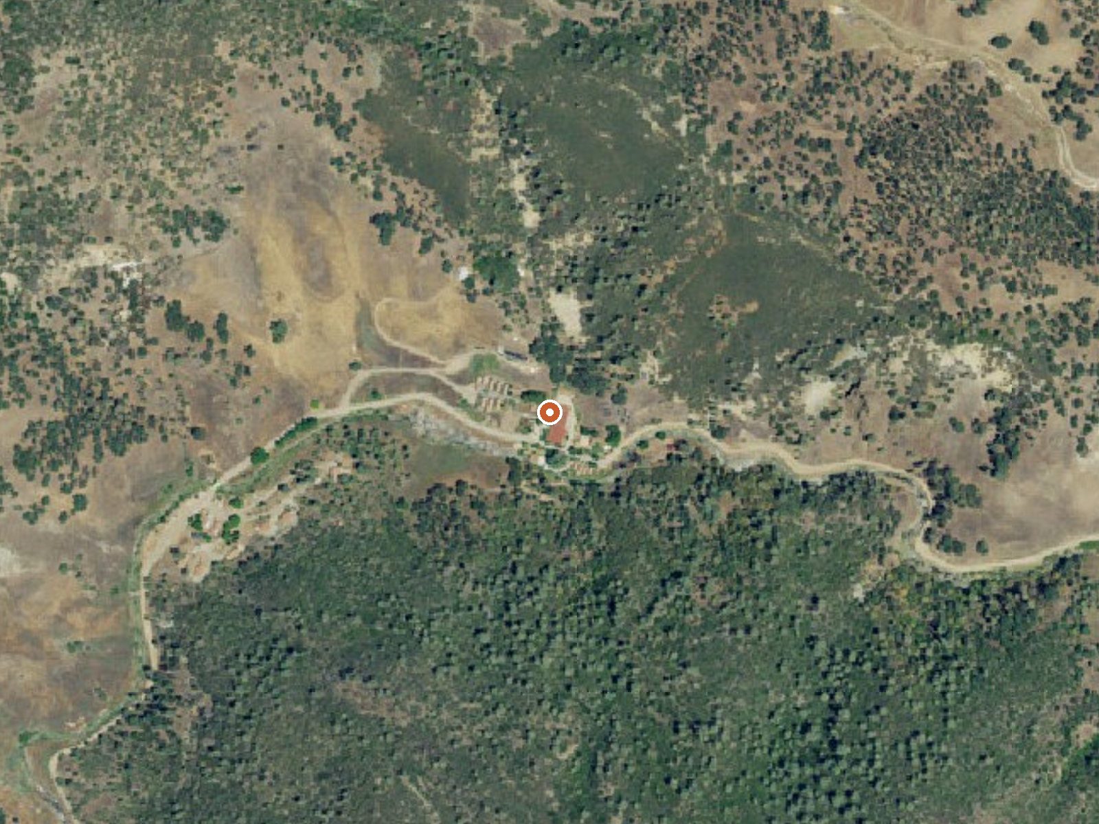 Aerial view of the ground around Wilbur Springs