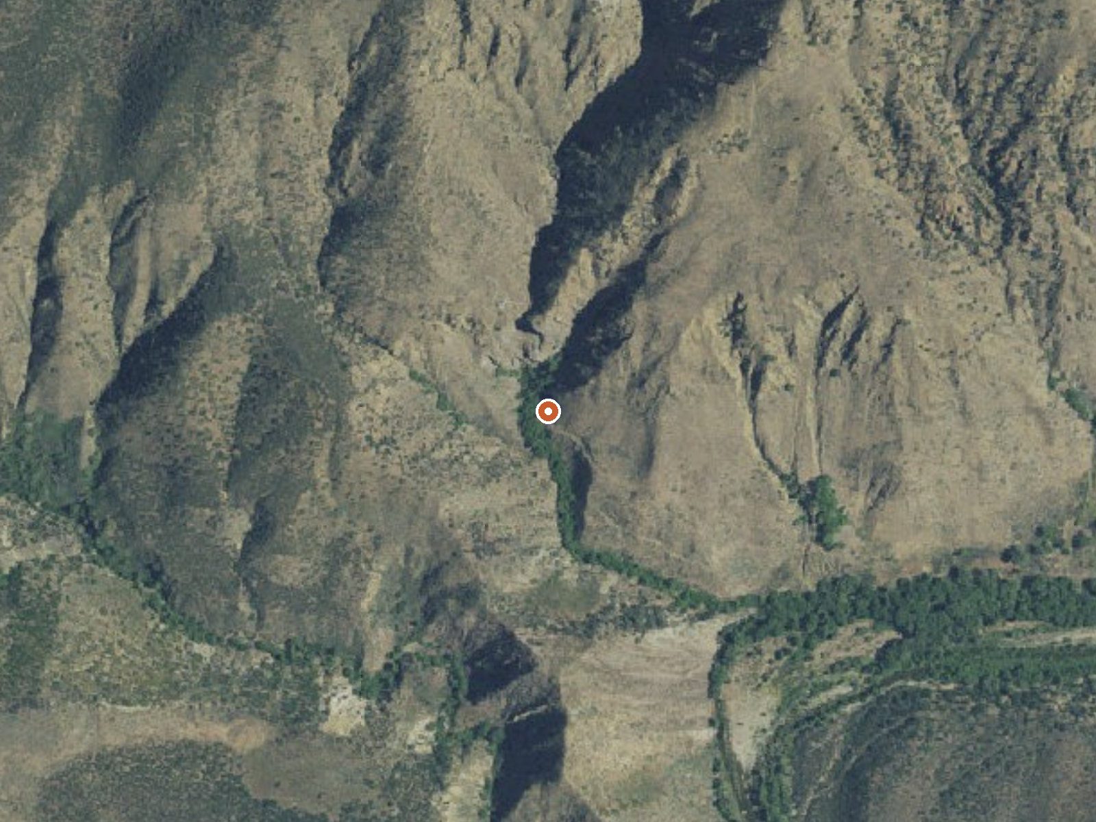Aerial view of the ground around Willett Hot Springs