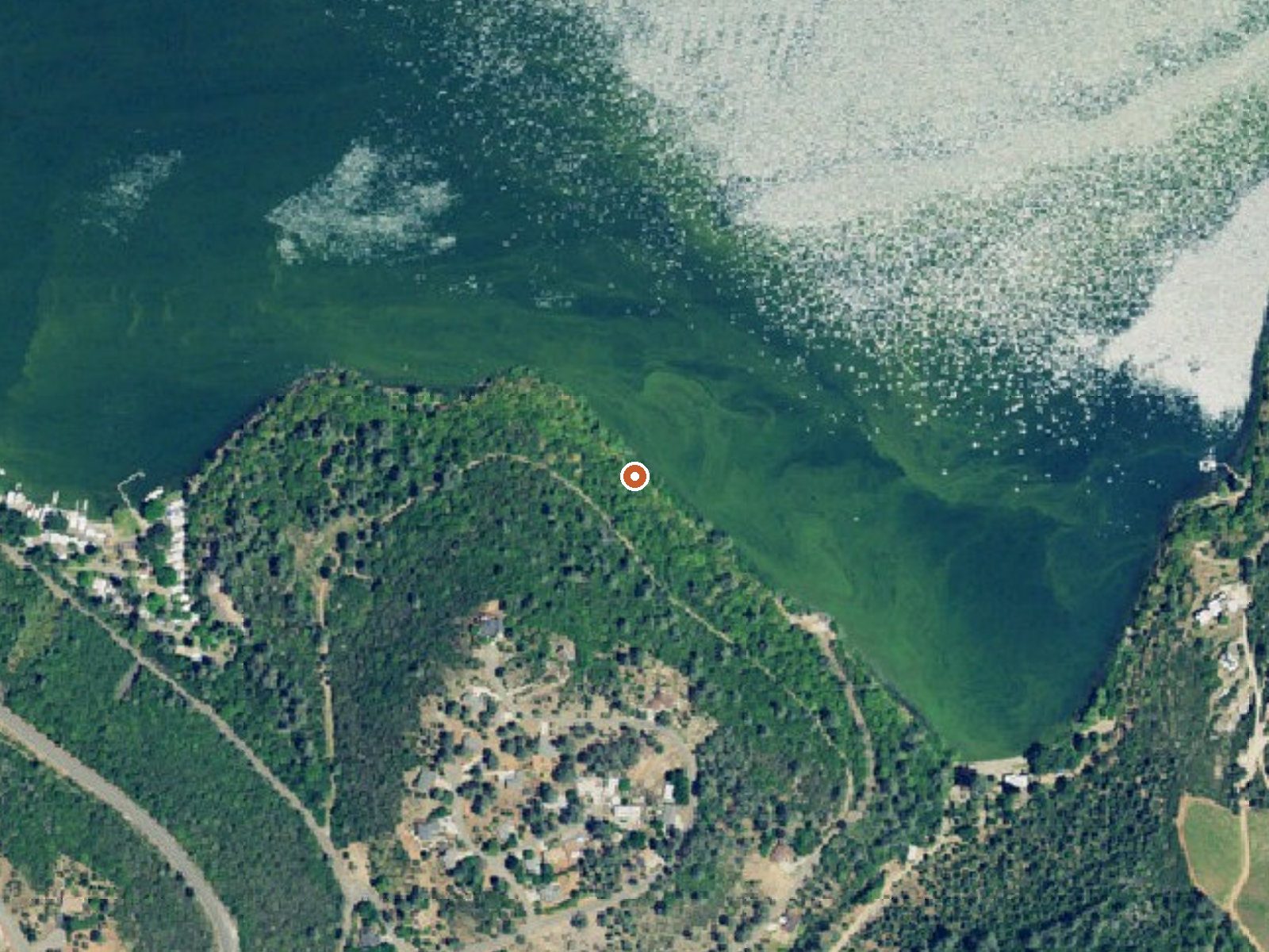 Aerial view of the ground around the spring