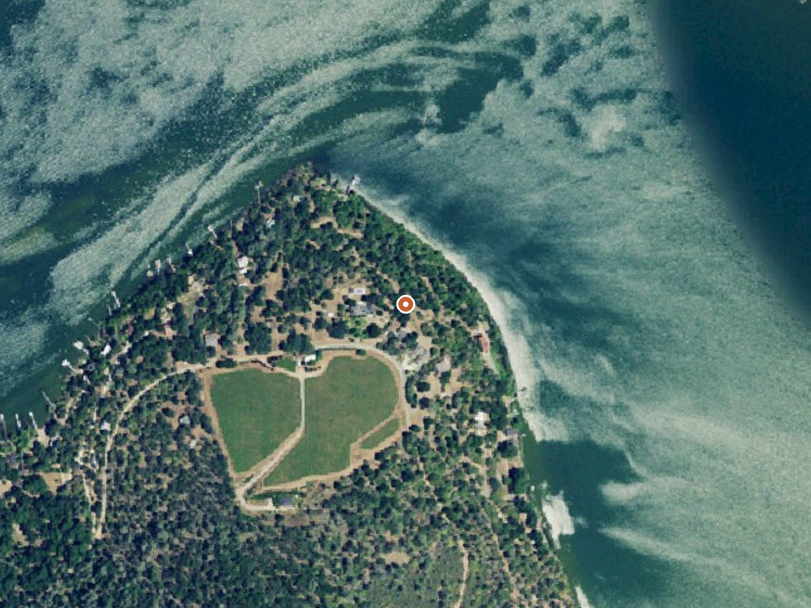 Aerial view of the ground around the spring