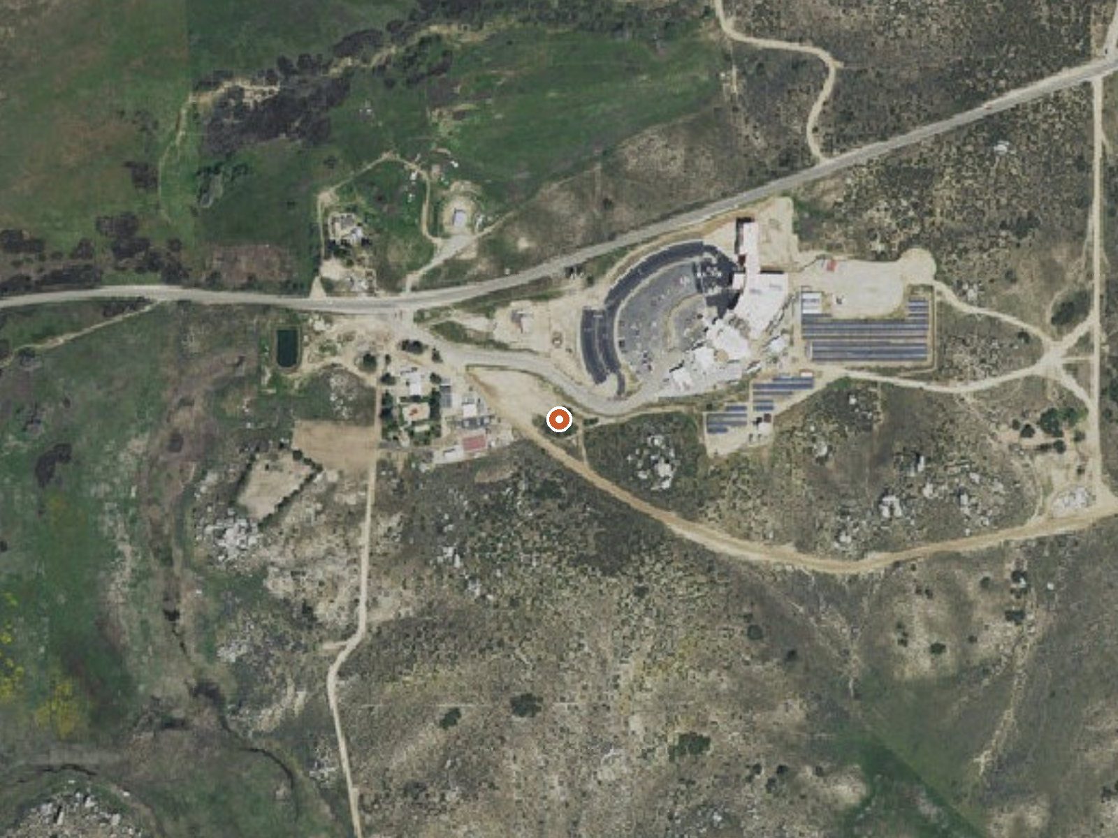 Aerial view of the ground around the spring