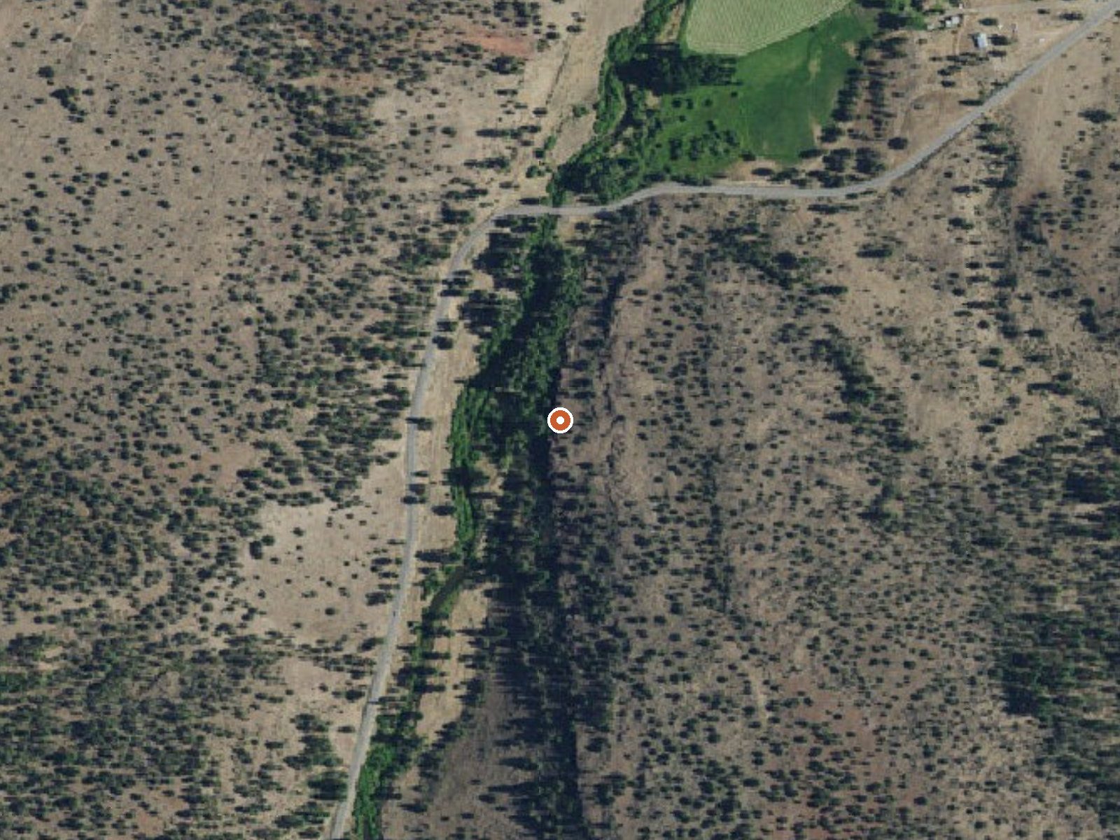 Aerial view of the ground around the spring