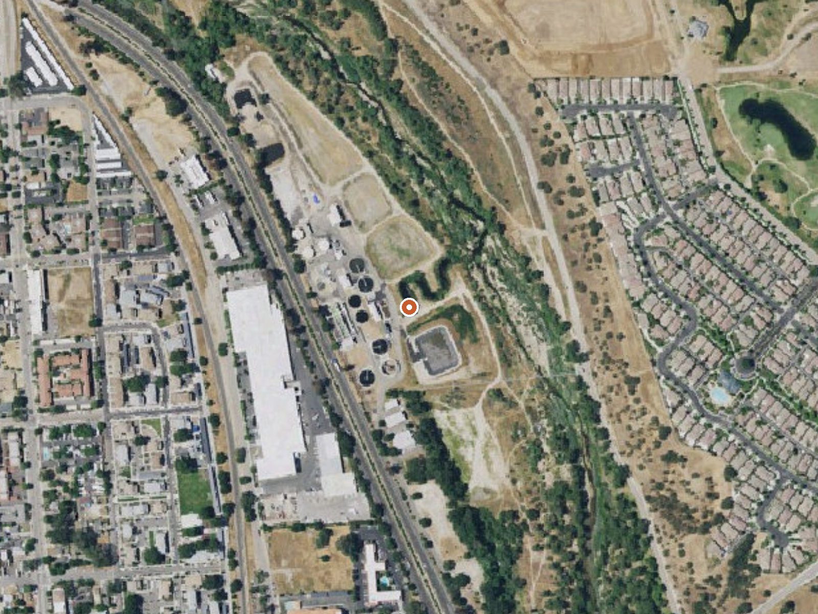 Aerial view of the ground around the spring