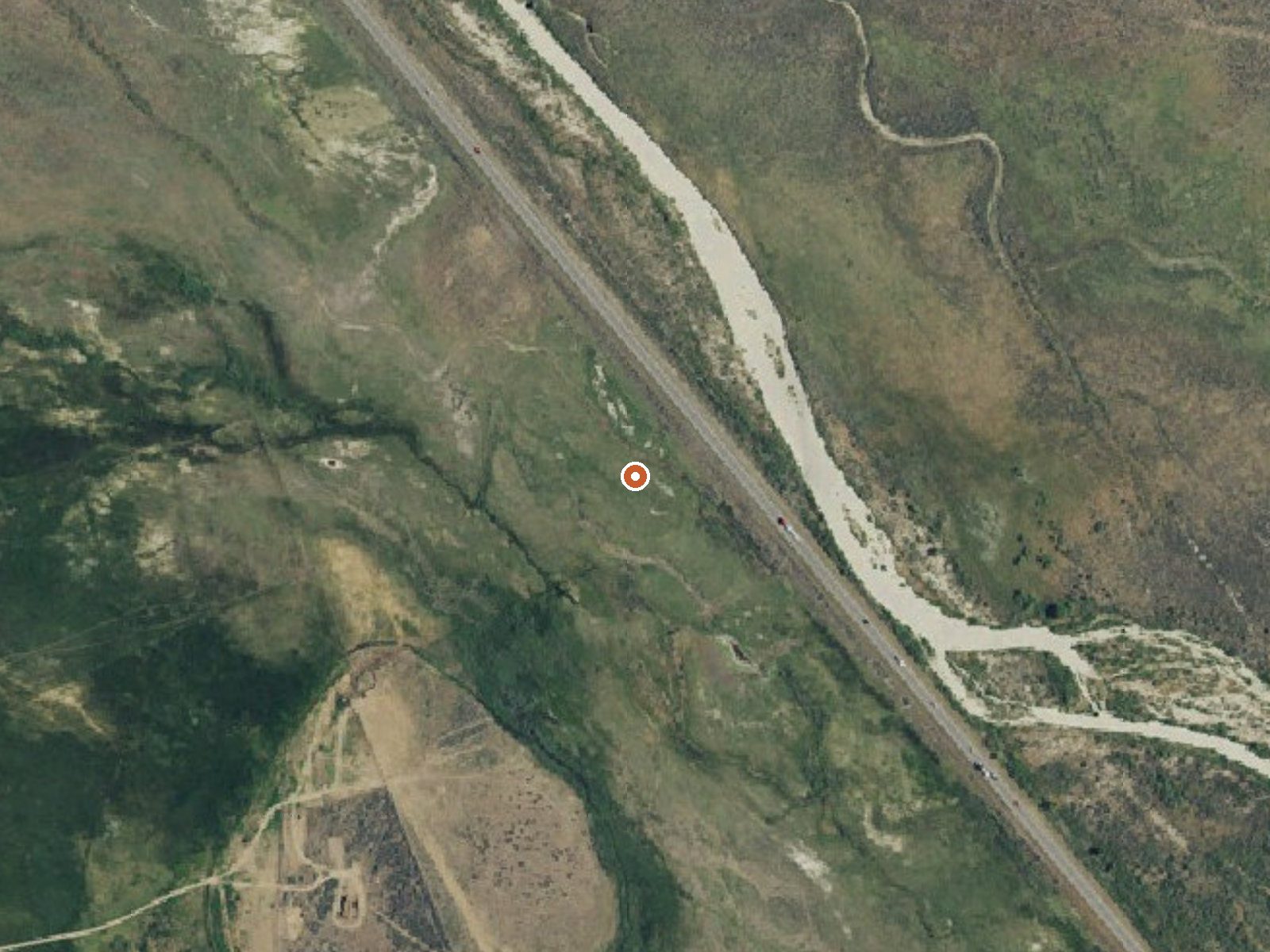 Aerial view of the ground around the spring