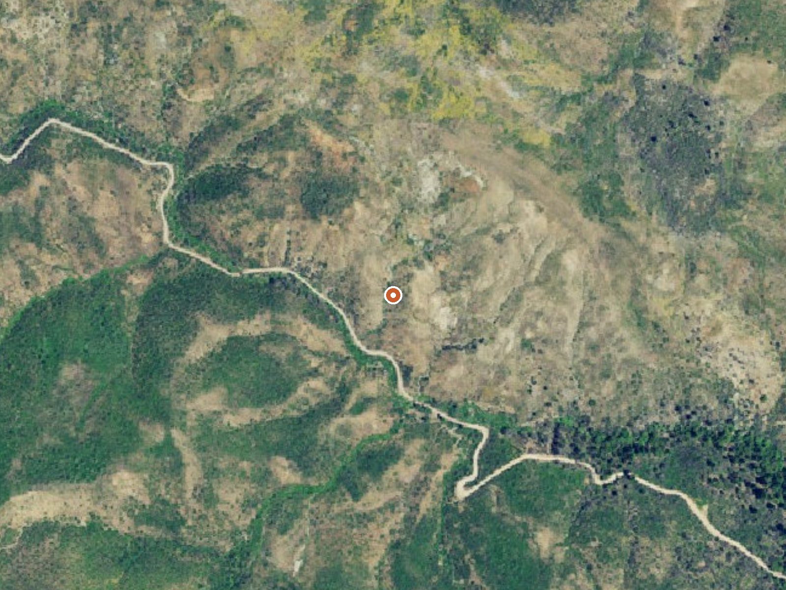 Aerial view of the ground around the spring