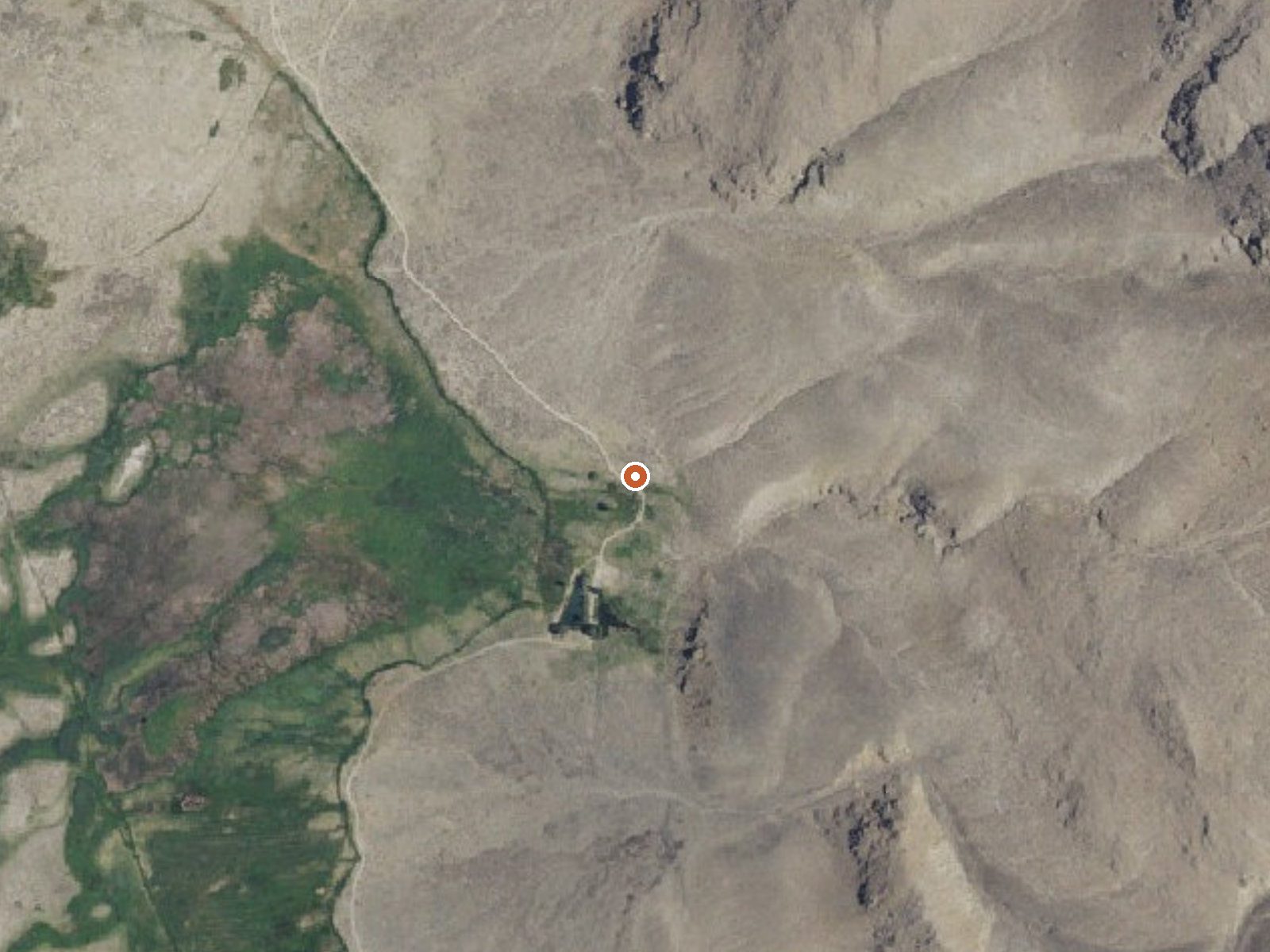 Aerial view of the ground around the spring