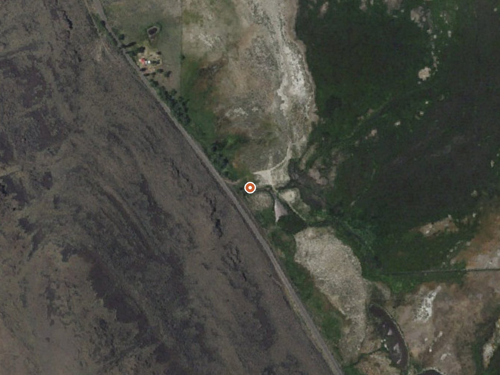 Aerial view of the ground around Squaw Baths