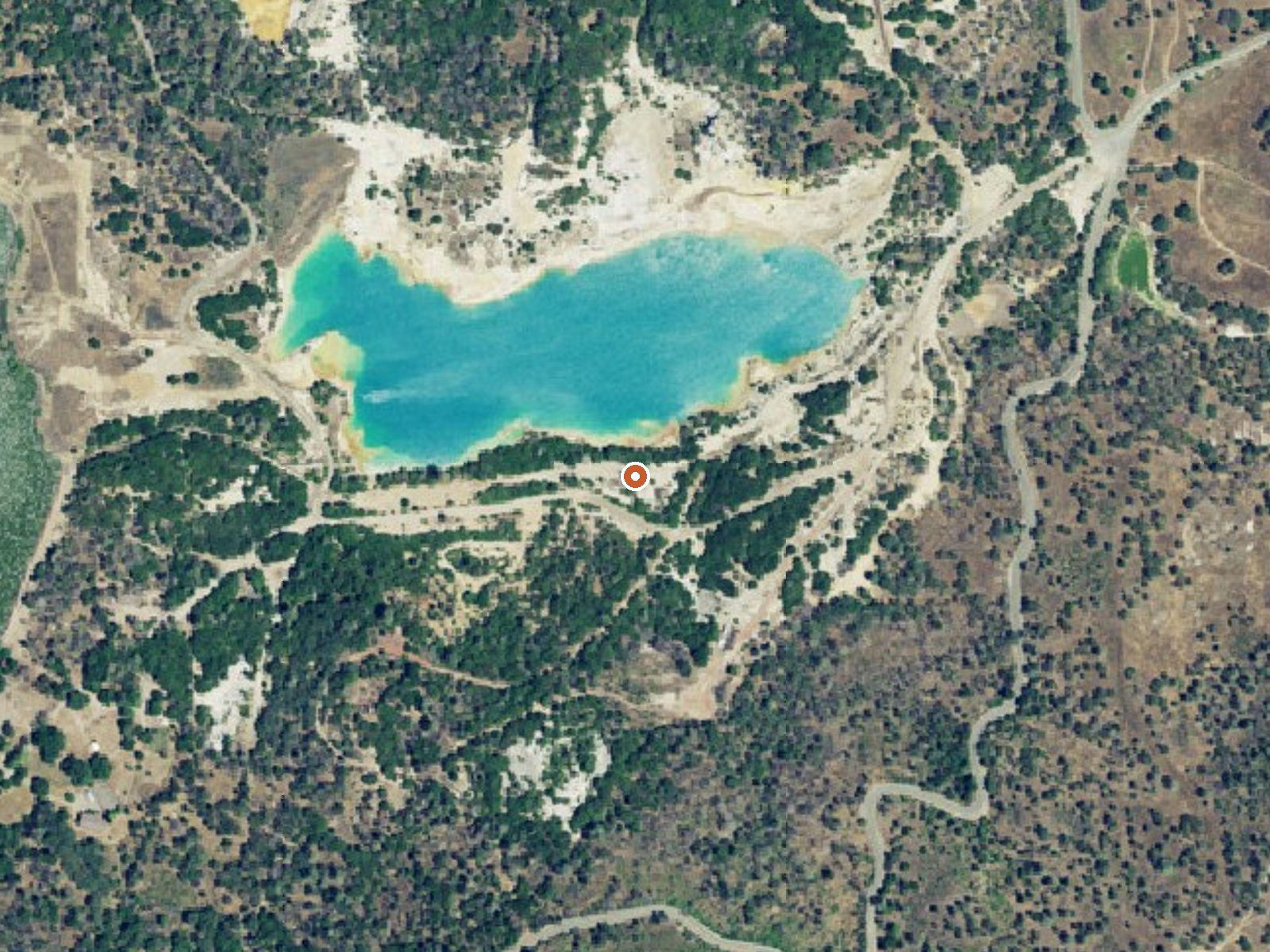 Aerial view of the ground around Sulphur Bank
