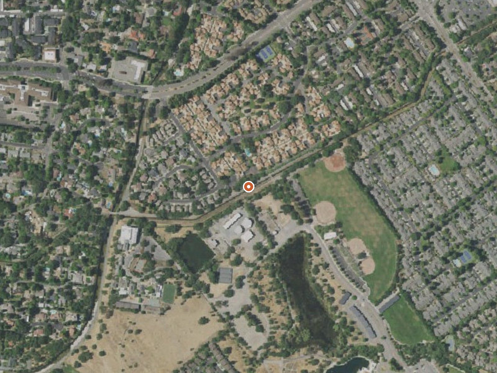 Aerial view of the ground around Sulphur Spring