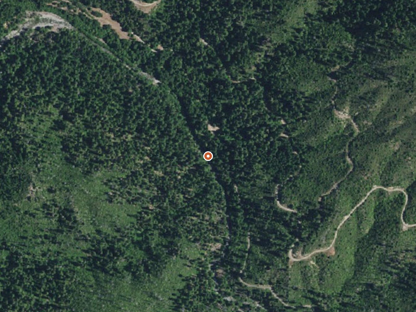 Aerial view of the ground around Sulphur Springs