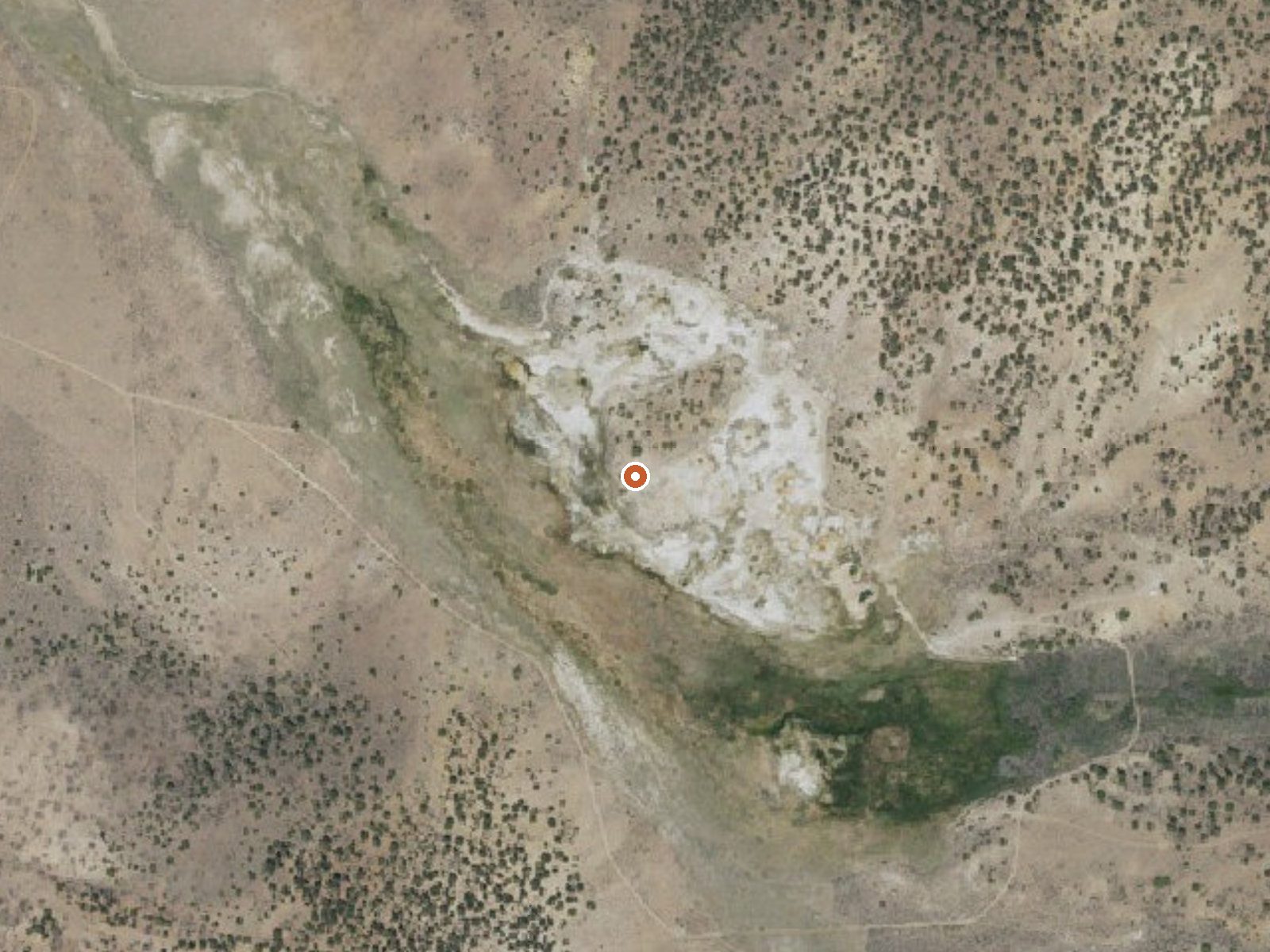 Aerial view of the ground around The Hot Springs