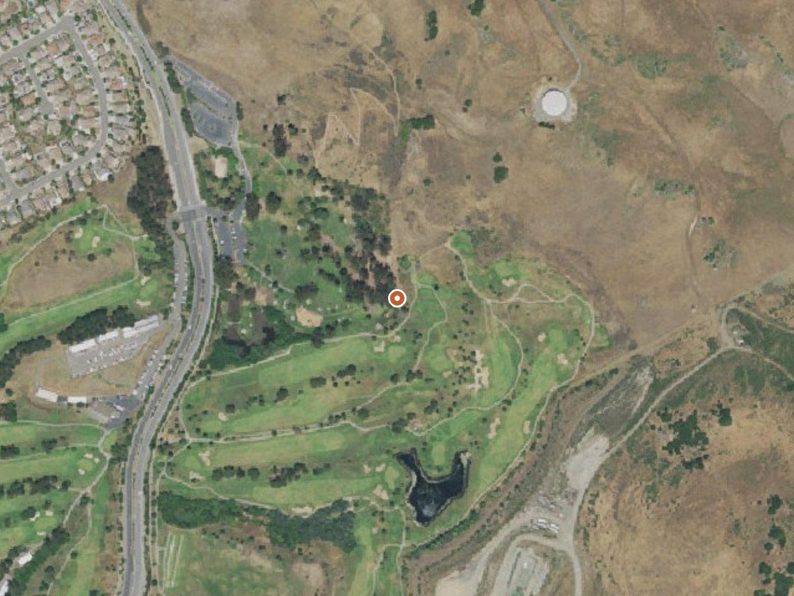 Aerial view of the ground around Vallejo White Sulphur Springs