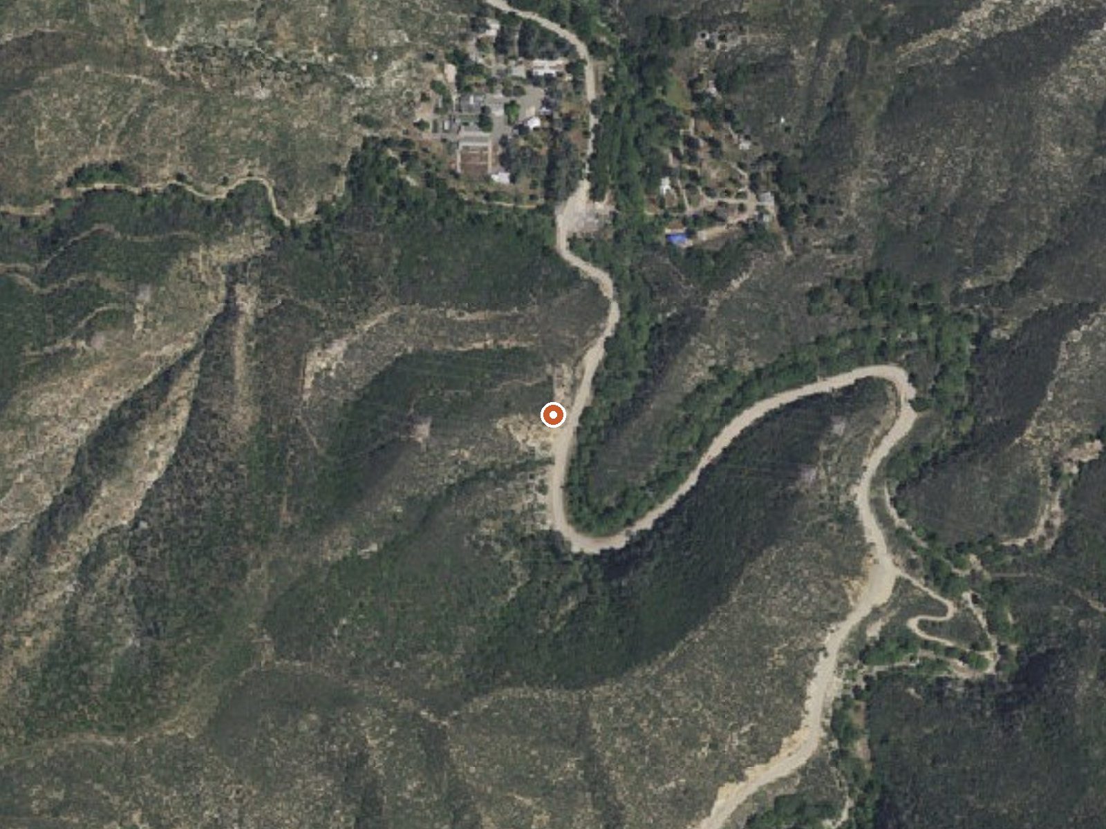 Aerial view of the ground around Warm Spring
